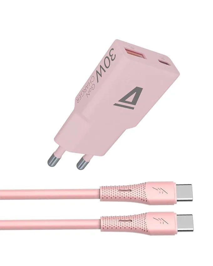 Punjač AVAX CH6417 / USB-C to USB-C / 30W / Pink
