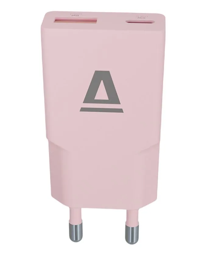 Punjač AVAX CH641P Nano Slim / USB-C + USB-A / 30W / Pink