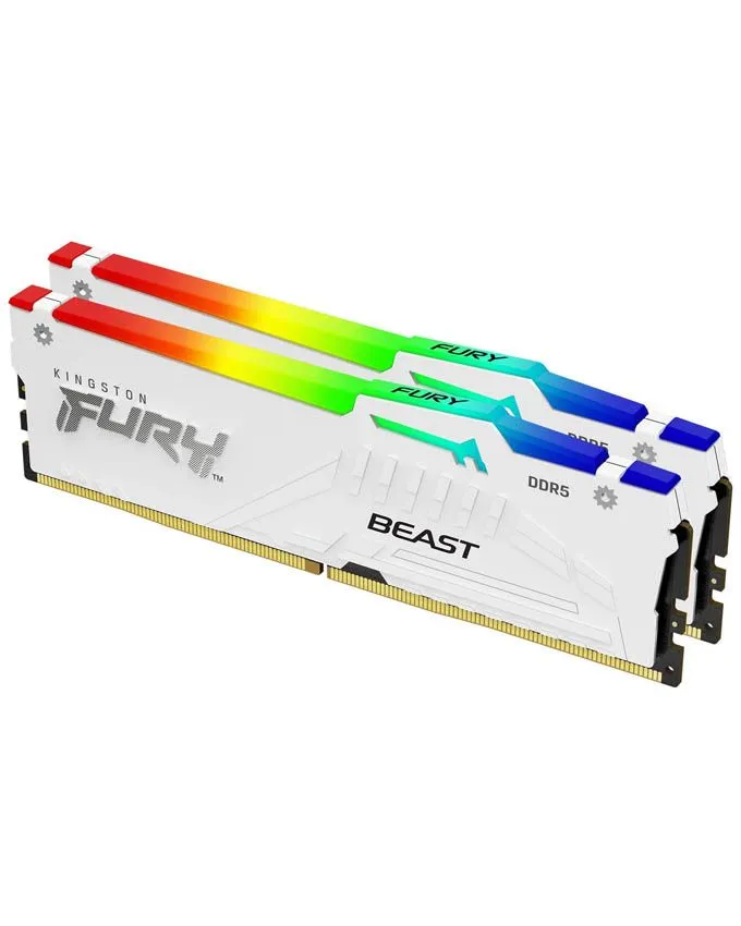 Ram memorija Kingston DIMM DDR5 32GB(2x16GB) 6000MT/s KF560C36BWE2AK2-32 Fury Beast RGB White EXPO