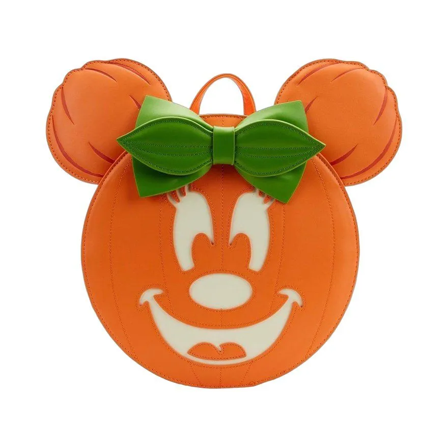 Ranac Loungefly Disney Glow Face Minnie Pumpkin Minnie Mini Backpack