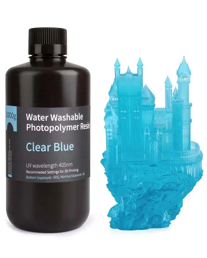 Resin Elegoo Water Washable 1kg - Clear Blue
