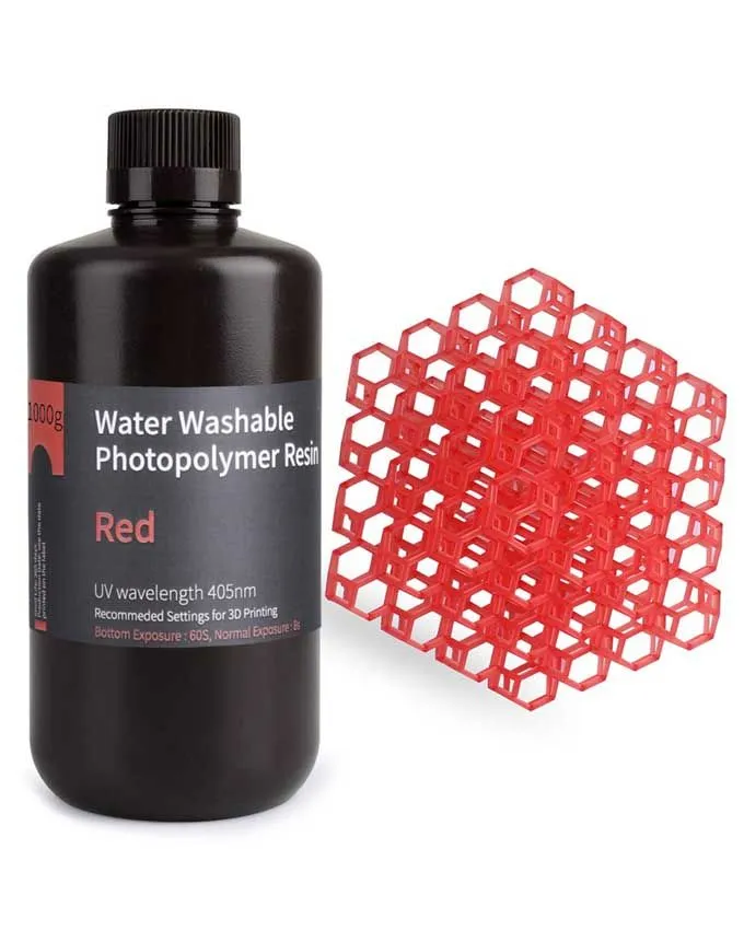 Resin Elegoo Water Washable 1kg - Clear Red