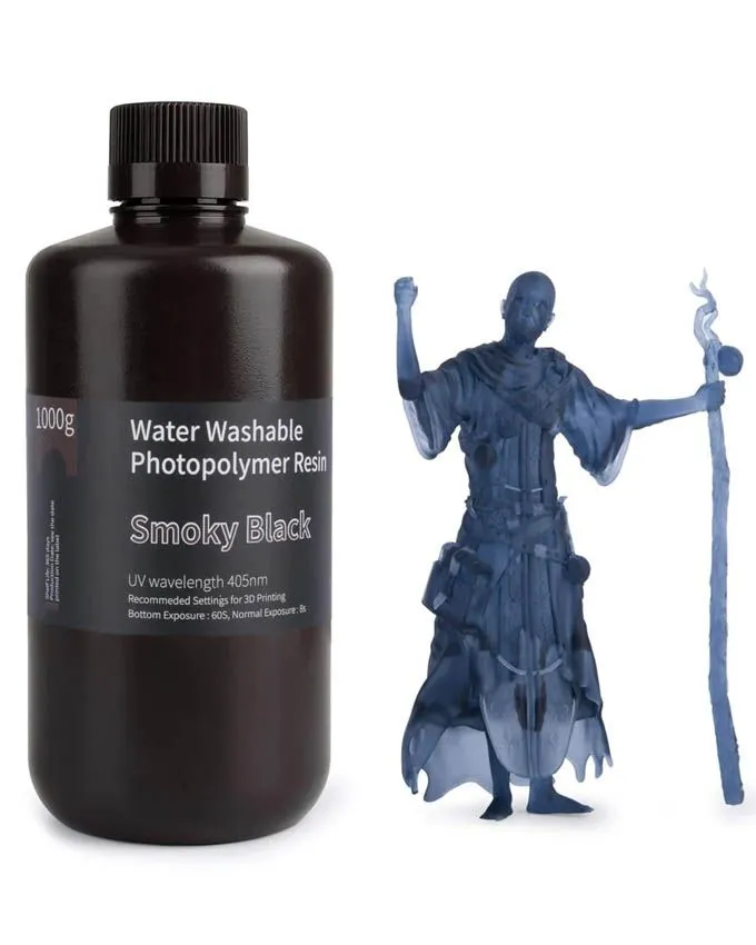 Resin Elegoo Water Washable 1kg - Smoky Black