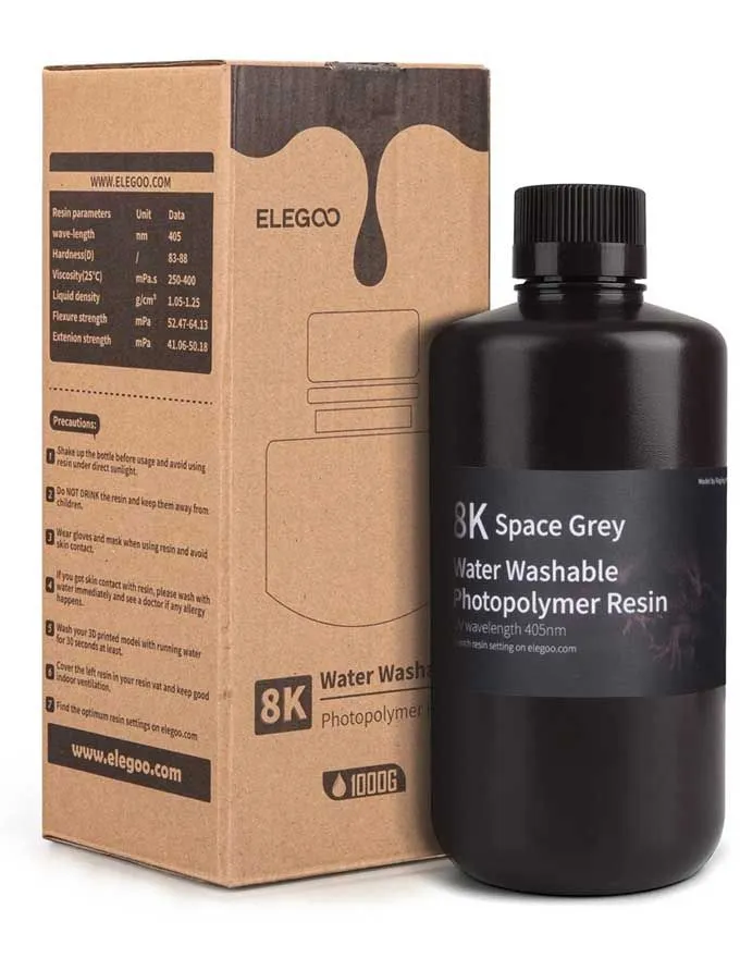 Resin Elegoo Water Washable 8K 1kg - Space Grey