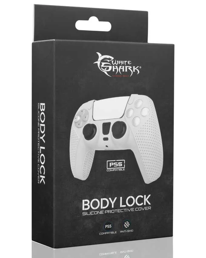 Silikonska zaštita White Shark PS5 Body Lock White