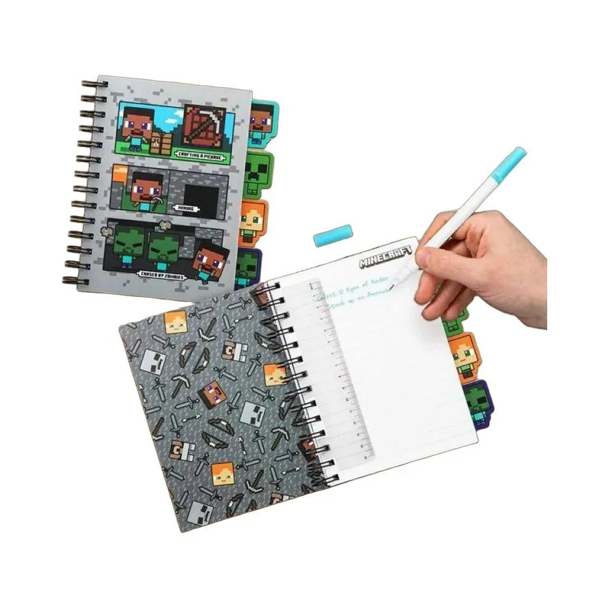 Sveska Paladone Products Minecraft With Dividers A5 Spiral Blue