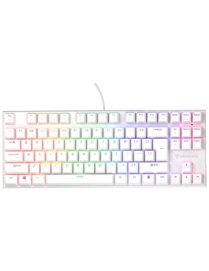Tastatura Genesis Thor 303 White TKL Peach switches RGB