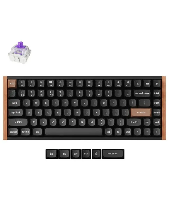 Tastatura Keychron K12H-F1 75% Nebula Switch - Black/wood