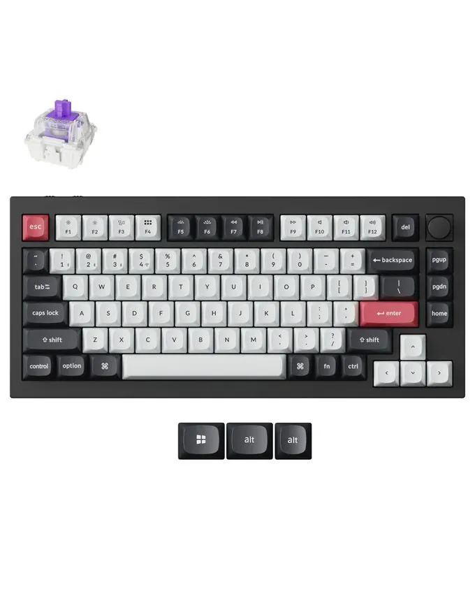 Tastatura Keychron Q1H-M1 75% Purple switch - Carbon Black