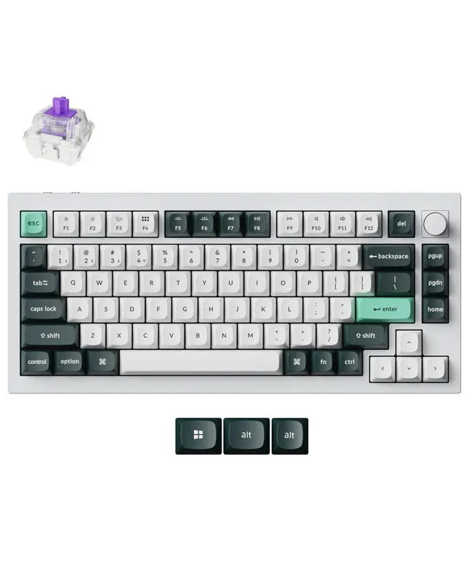 Tastatura Keychron Q1H-P1 75% Purple Switch - Shell White