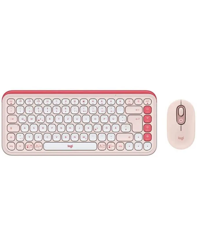Tastatura + miš Logitech POP Icon Combo Wireless US Rose