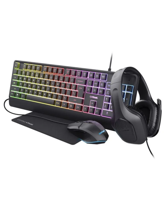 Tastatura + miš + slušalice + podloga Trust GXT 792 Quadrox