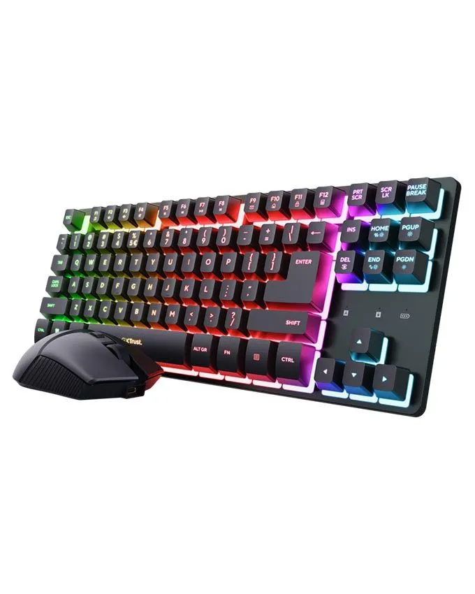 Tastatura + miš Trust GXT832 Thado Wireless TKL Set US Black