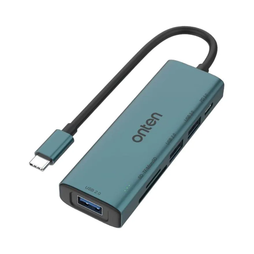 USB Hub Onten UC120 USB-C SD/TF 6u1 Blue