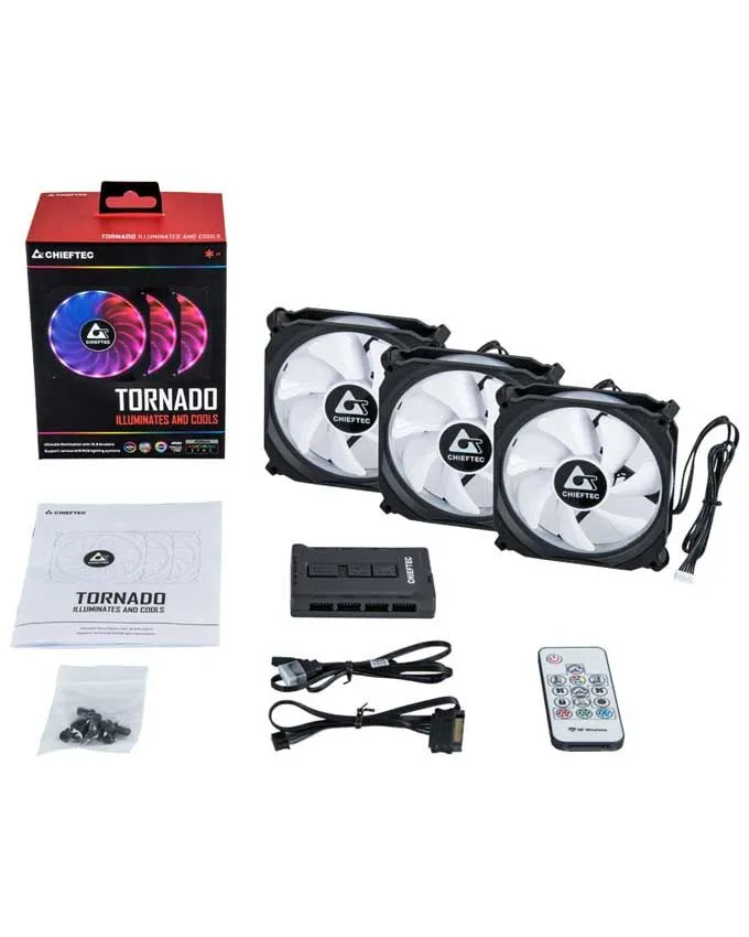 Ventilator Chieftec Set Ventilatora Tornado RGB CF-3012-RGB 120 x 120 x 25 mm (3