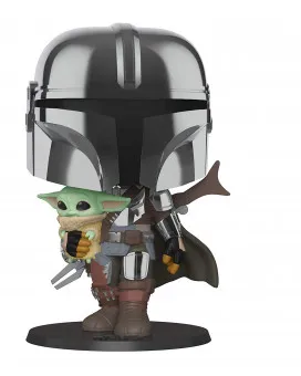 Bobble Figure Star Wars - The Mandalorian POP! - The Mandalorian &amp; The Child Super Sized