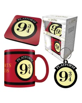 Gift Set Pyramid - Harry Potter - Colourful Crest Platform 9 3/4  - Šolja, Podmetač i Privezak