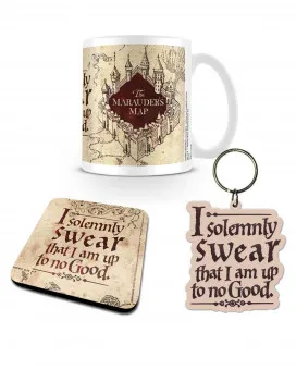 Gift Set Pyramid - Harry Potter - Marauders Map - Šolja, Podmetač &amp; Privezak