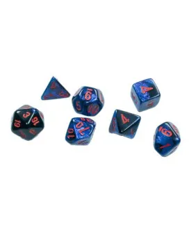 Kockice Chessex - Gemini - Polyhedral Mini - Black-Starlight &amp; Red16mm (7)