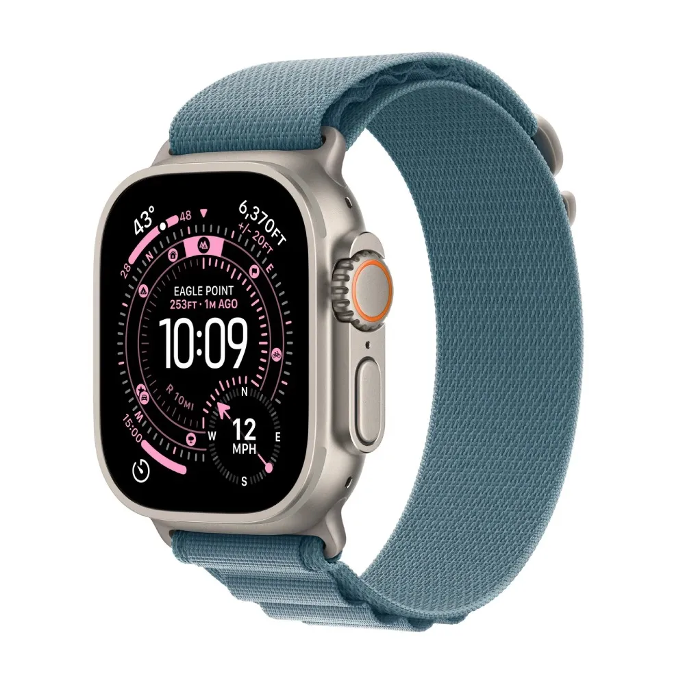 APPLE Watch Ultra 3 Cellular 49 mm Natural Titanium Light Blue Alpine Large