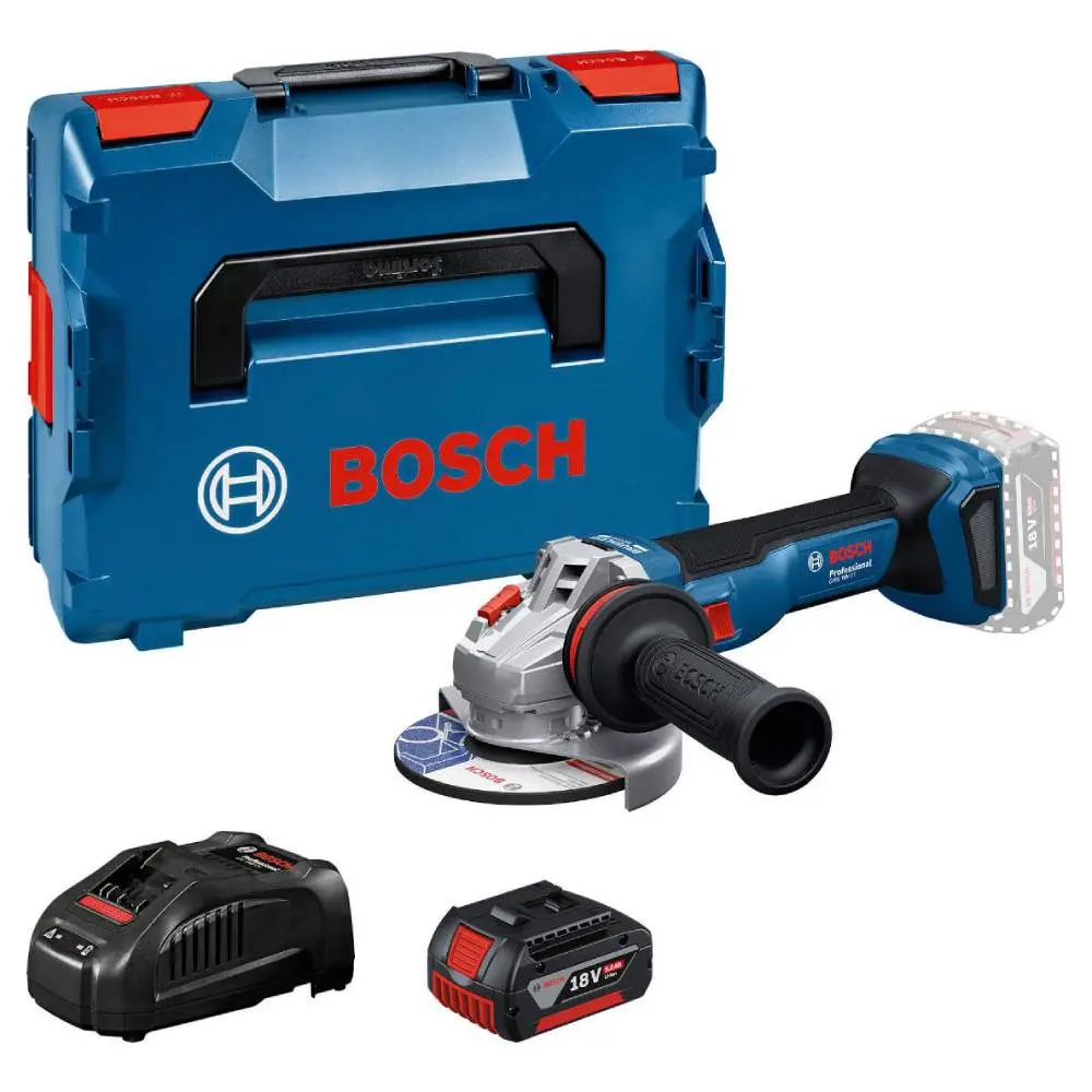 BOSCH 06019N4003 GWS 18V-11 S Akumulatorska ugaona brusilica + 5.0Ah Akumulator + GAL 1880 CV Punjač + L-BOXX 136 Kofer