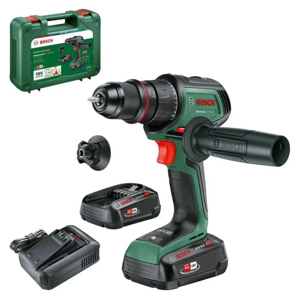 BOSCH 06039E2002 AdvancedDrill 18V-80 QuickSnap Akumulatorska bušilica-odvrtač 2x2.5Ah + Punjač + Kofer