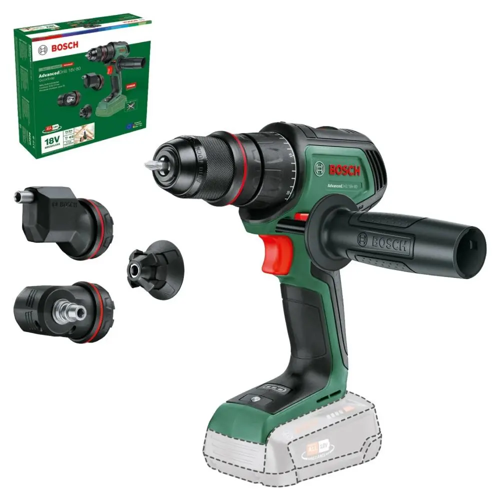 BOSCH 06039E2003 AdvancedDrill 18V-80 QuickSnap Akumulatorska bušilica-odvrtač SOLO