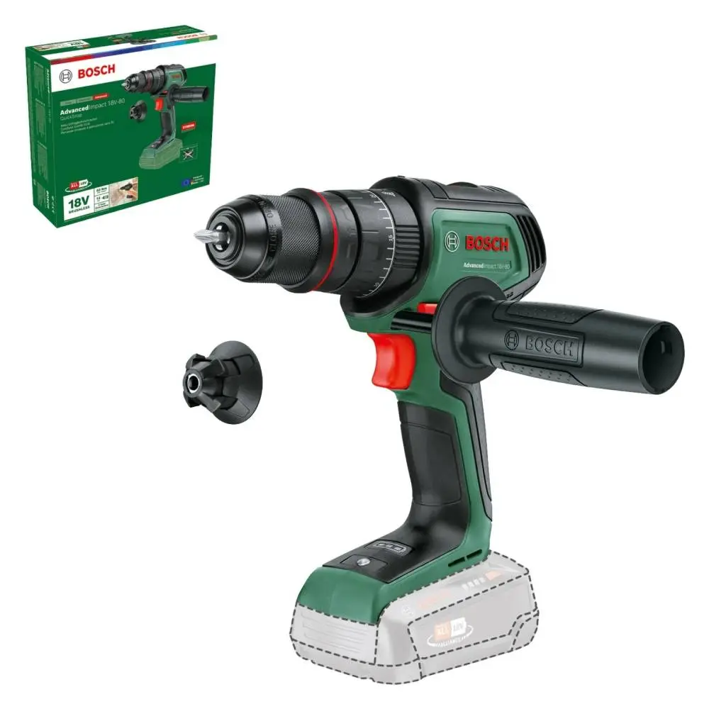 BOSCH 06039E2100 AdvancedImpact 18V-80 QuickSnap Akumulatorska vibraciona bušilica SOLO
