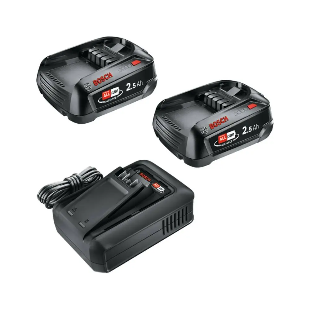 BOSCH 1600A031T5 Starter Set 18V 2 x 2.5Ah Akumulator + AL 18V-44 Punjač