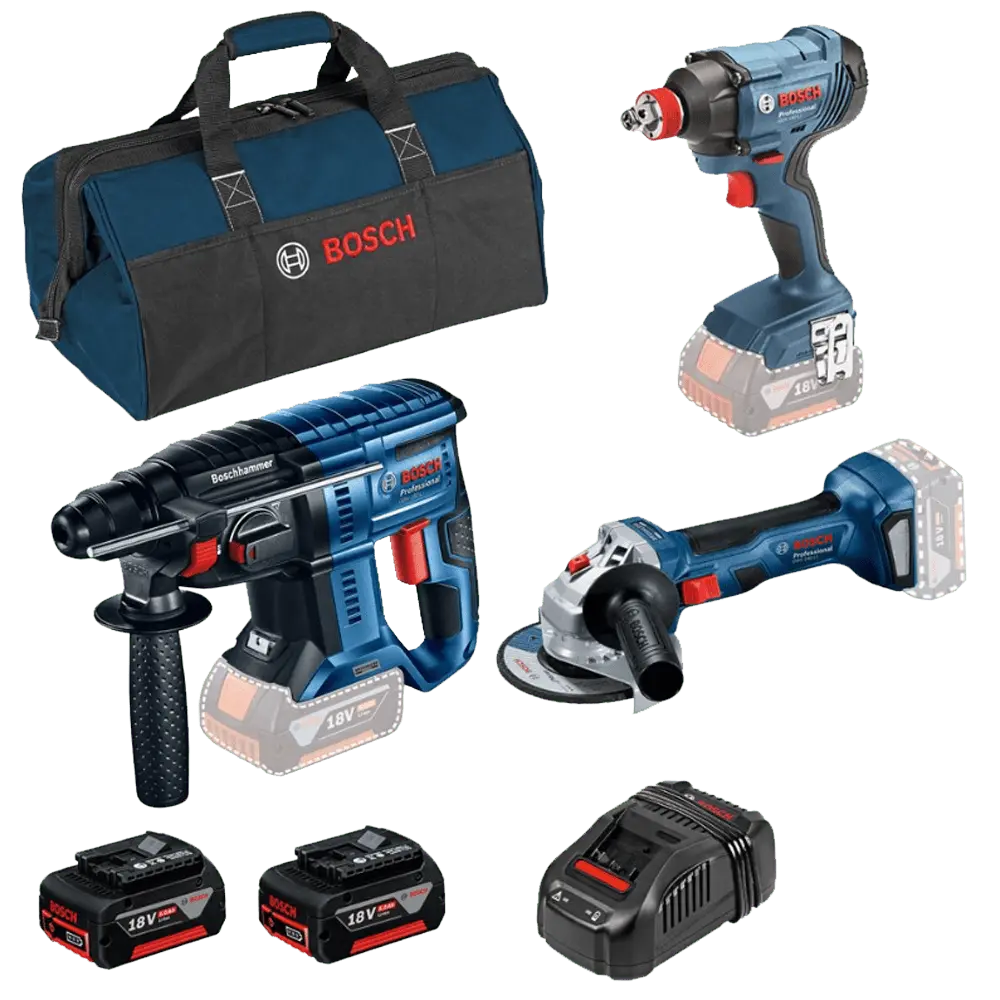 BOSCH GBH180LI+GWS180LI+GDX180 0615990M5G Set akumulatorskog alata
