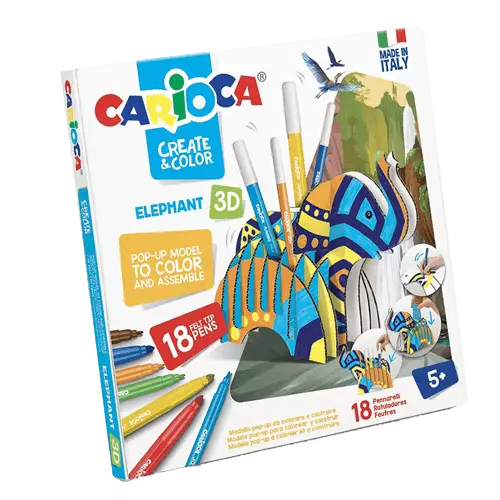 CARIOCA Flomaster set CREATE AND COLOR ELEPHANT 3D 1/18 42902
