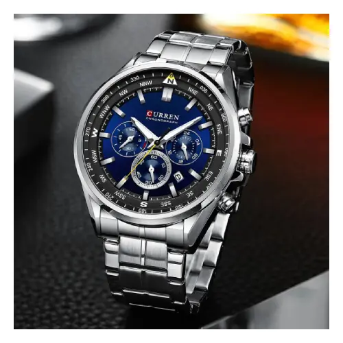 CURREN 8399 Silver Blue Sat