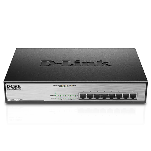 D-LINK 8-Port Desktop Gigabit Max PoE Switch - DGS-1008MP