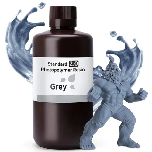 ELEGOO Standard Resin V2.0 Colored 1KG Gray Resin