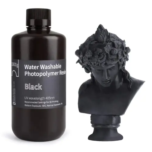 ELEGOO Water-washable Resin 1KG Black Resin