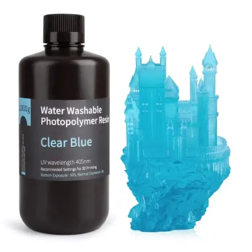 ELEGOO Water-washable Resin 1KG Clear Blue Resin