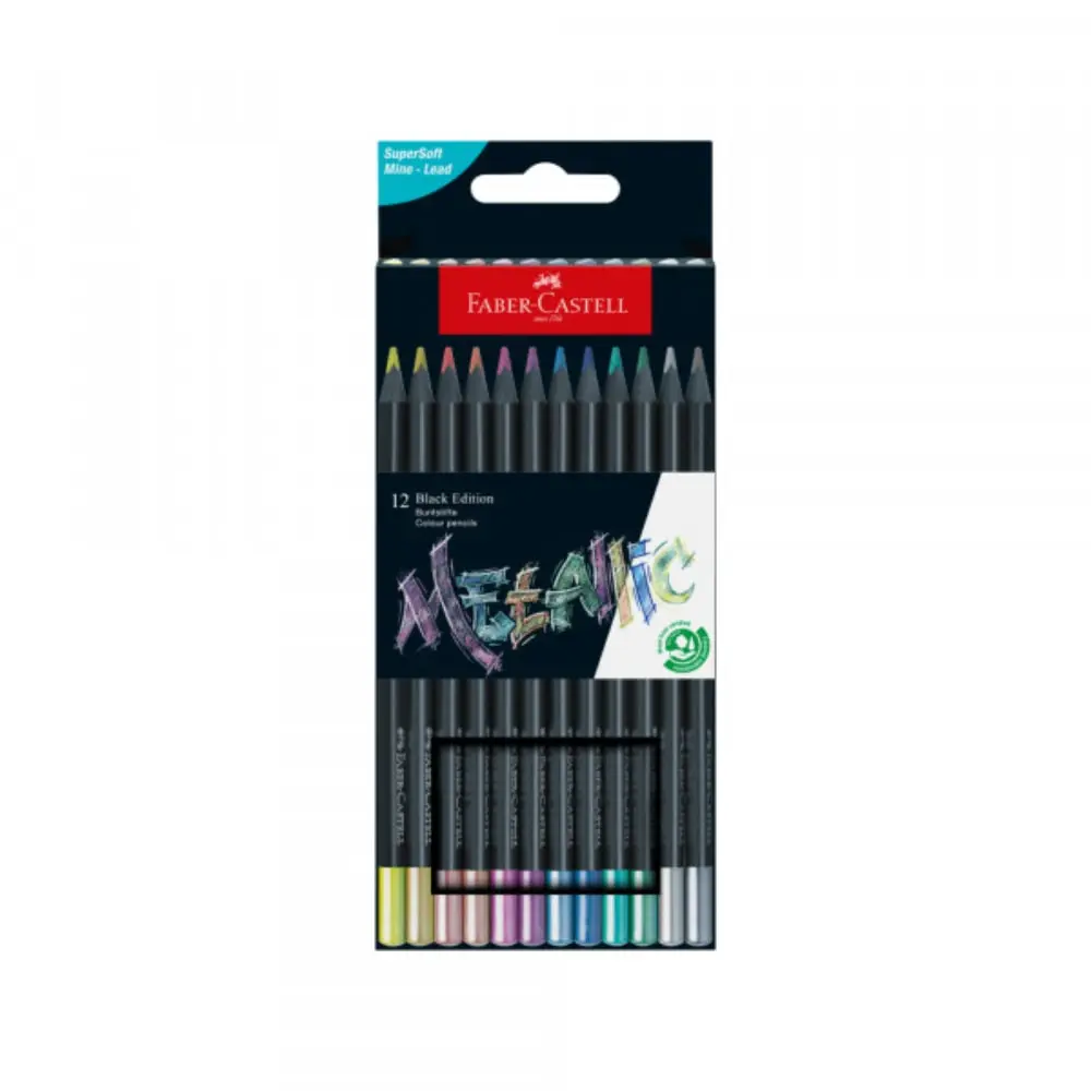FABER CASTELL Black Edition Metalik Drvene bojice 1/12