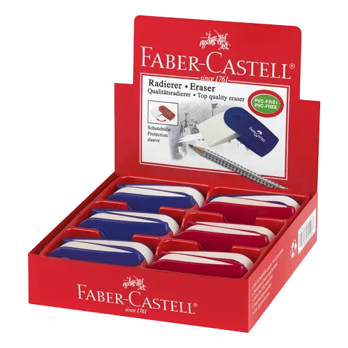 FABER-CASTELL Gumica za brisanje Sleeve 182401 (Crvena/Plava)