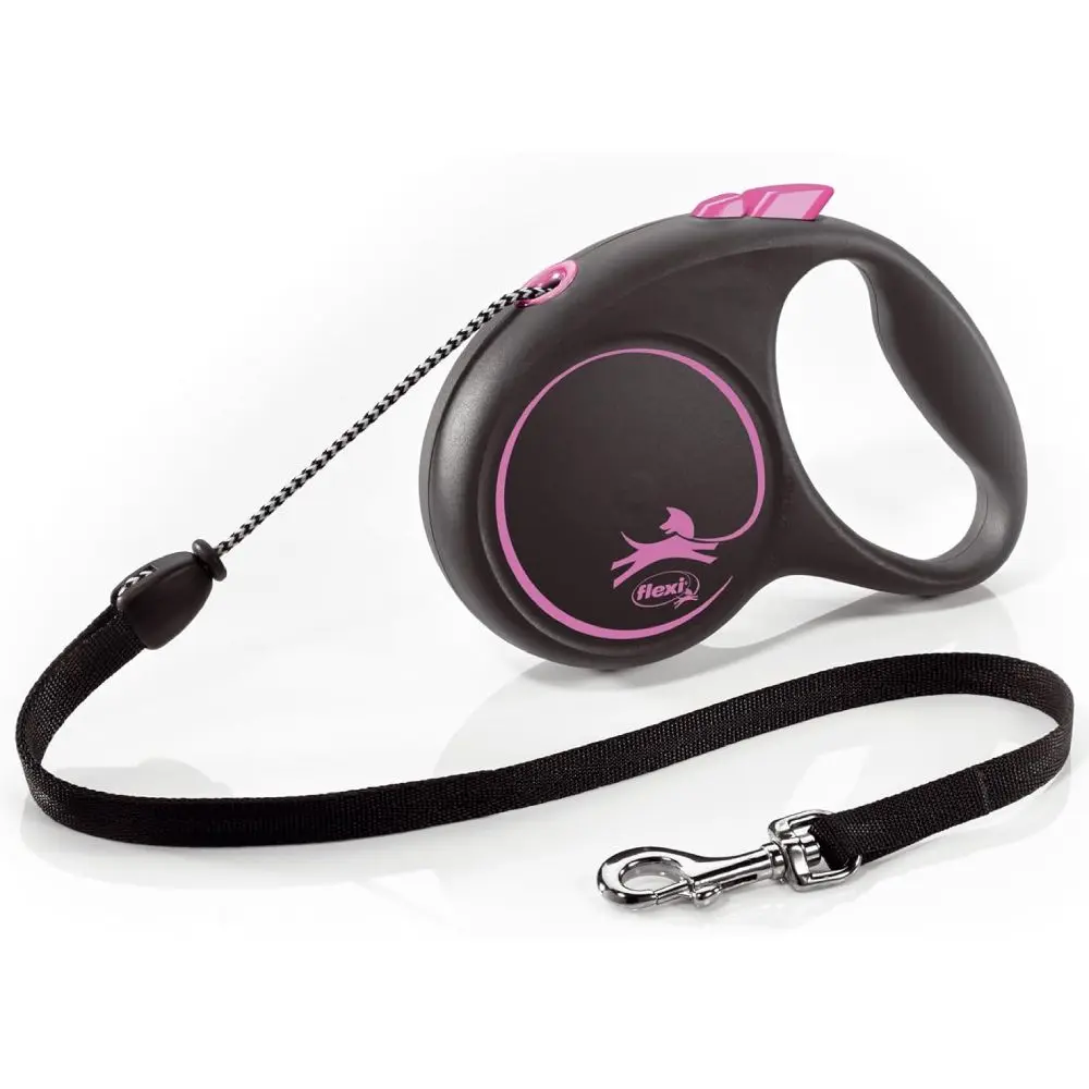 FLEXI Black Design M Cord 5m Povodac za pse Pink