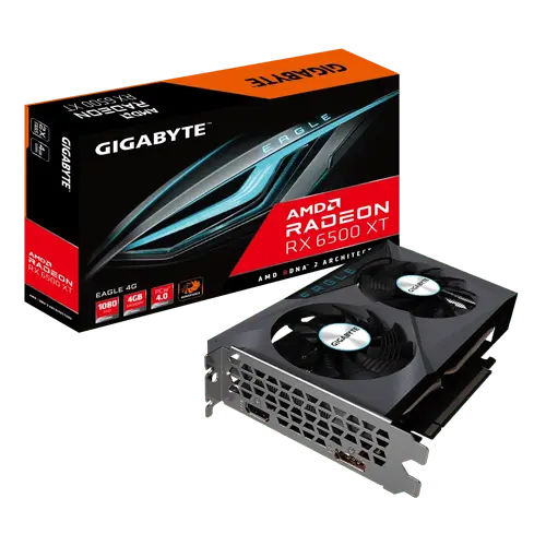 GIGABYTE AMD Radeon RX 6500 XT EAGLE 4G - GV-R65XTEAGLE-4GD