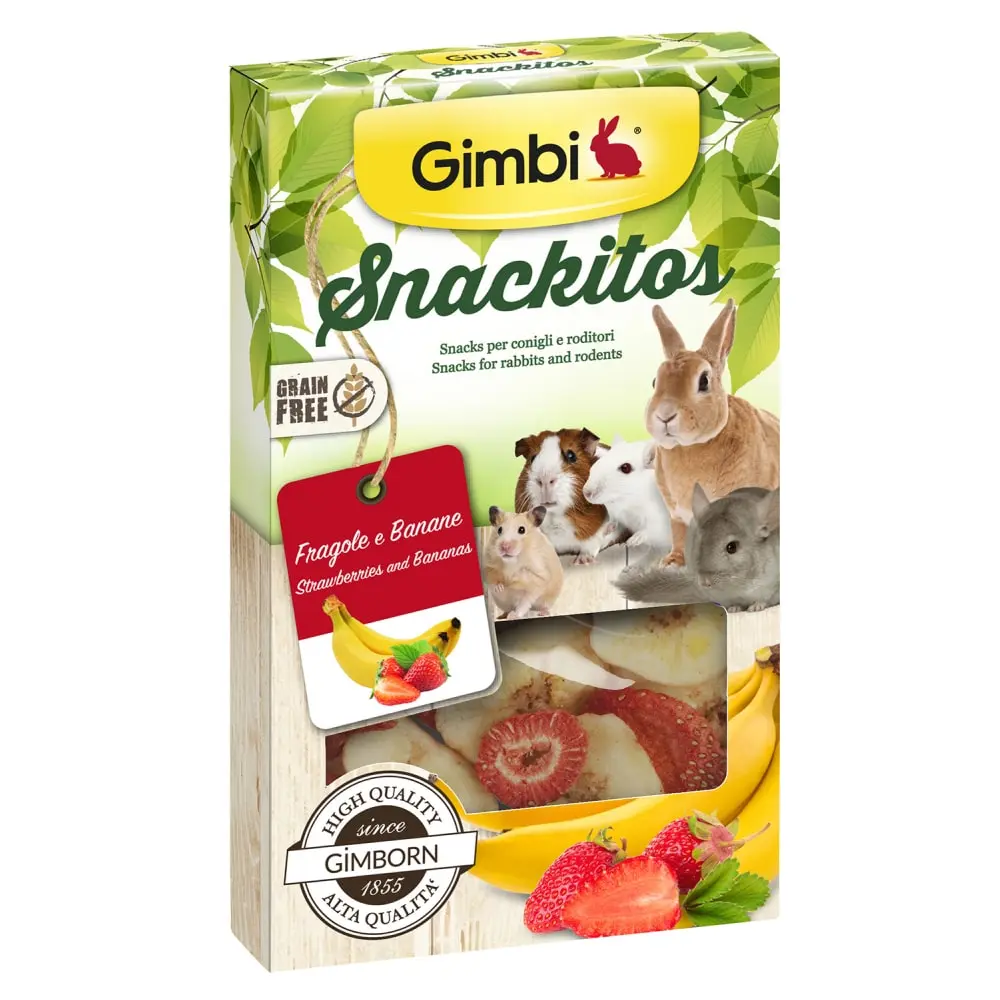 GIMBI Snackitos Jagoda i Banana Poslastica za glodare i kuniće 60 g