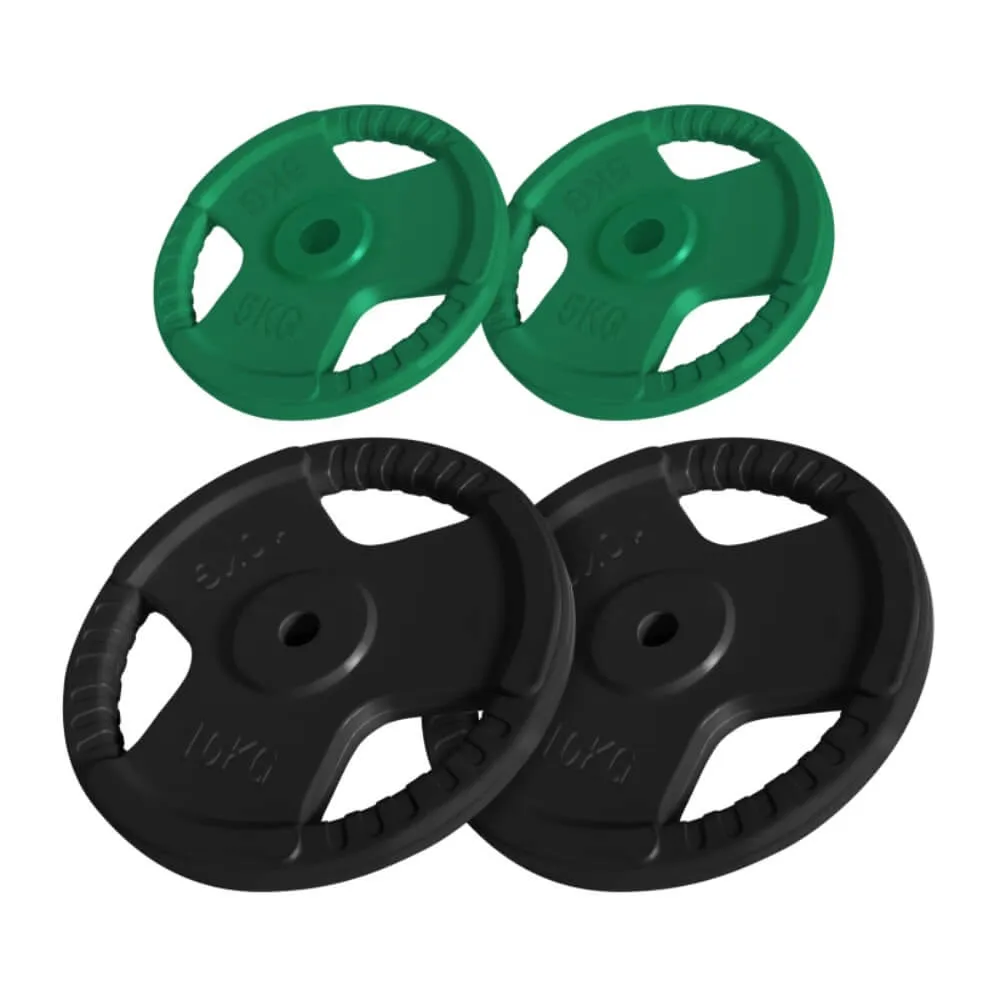 GORILLA SPORTS 2 x 5 kg i 2 x 10 kg Set gumiranih tegova