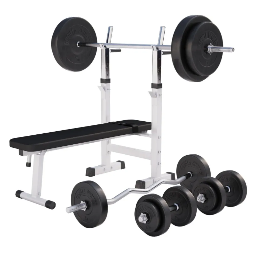 GORILLA SPORTS Benč klupa sa stalkom i tegovima