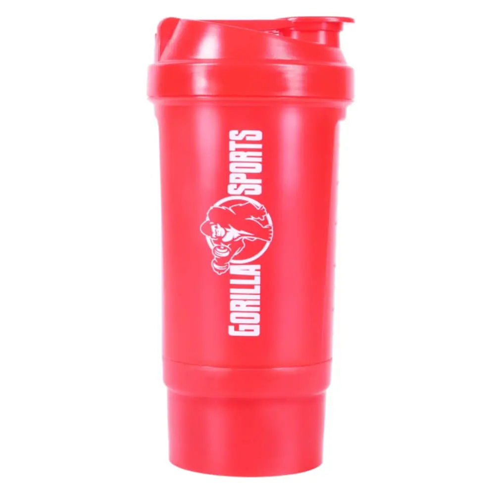 GORILLA SPORTS Šejker sa delom za protein 500 ml Crveni