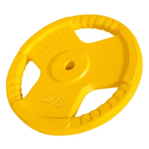 GORILLA SPORTS Gumirani žuti teg 15 kg