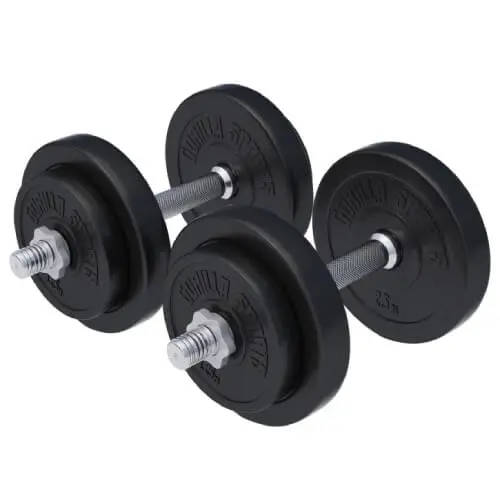 GORILLA SPORTS Set od dve podesive bučice 20 kg