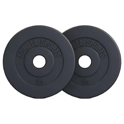 GORILLA SPORTS Set plastičnih olimpijskih tegova 2 x 10 kg