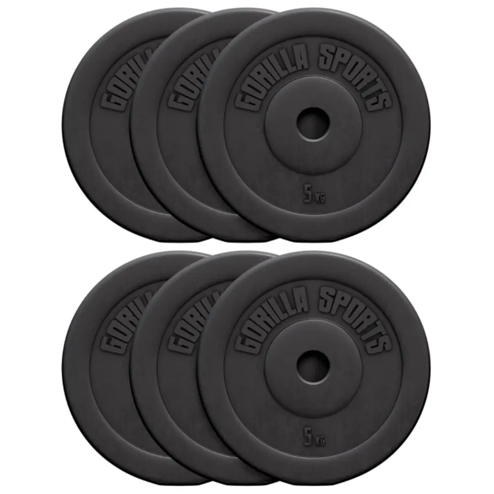 GORILLA SPORTS Set tegova obloženih plastikom (30 kg)