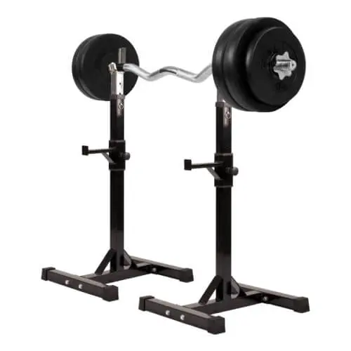 GORILLA SPORTS Stalak za šipku i kriva EZ šipka sa tegovima 35 kg