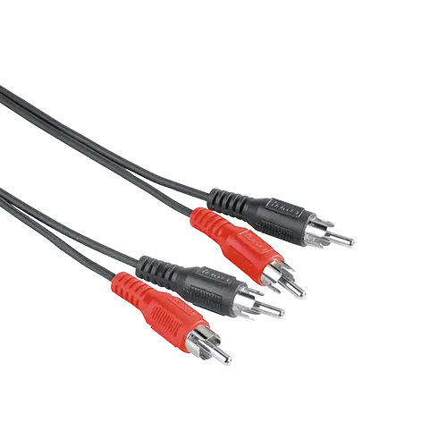 HAMA Audio kabl 2x činč RCA muški - 2x činč RCA muški 1.5m (Crni) 205085